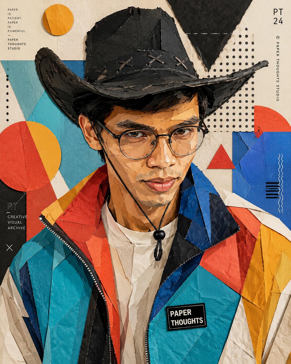 Bauhaus Paper Collage Portrait