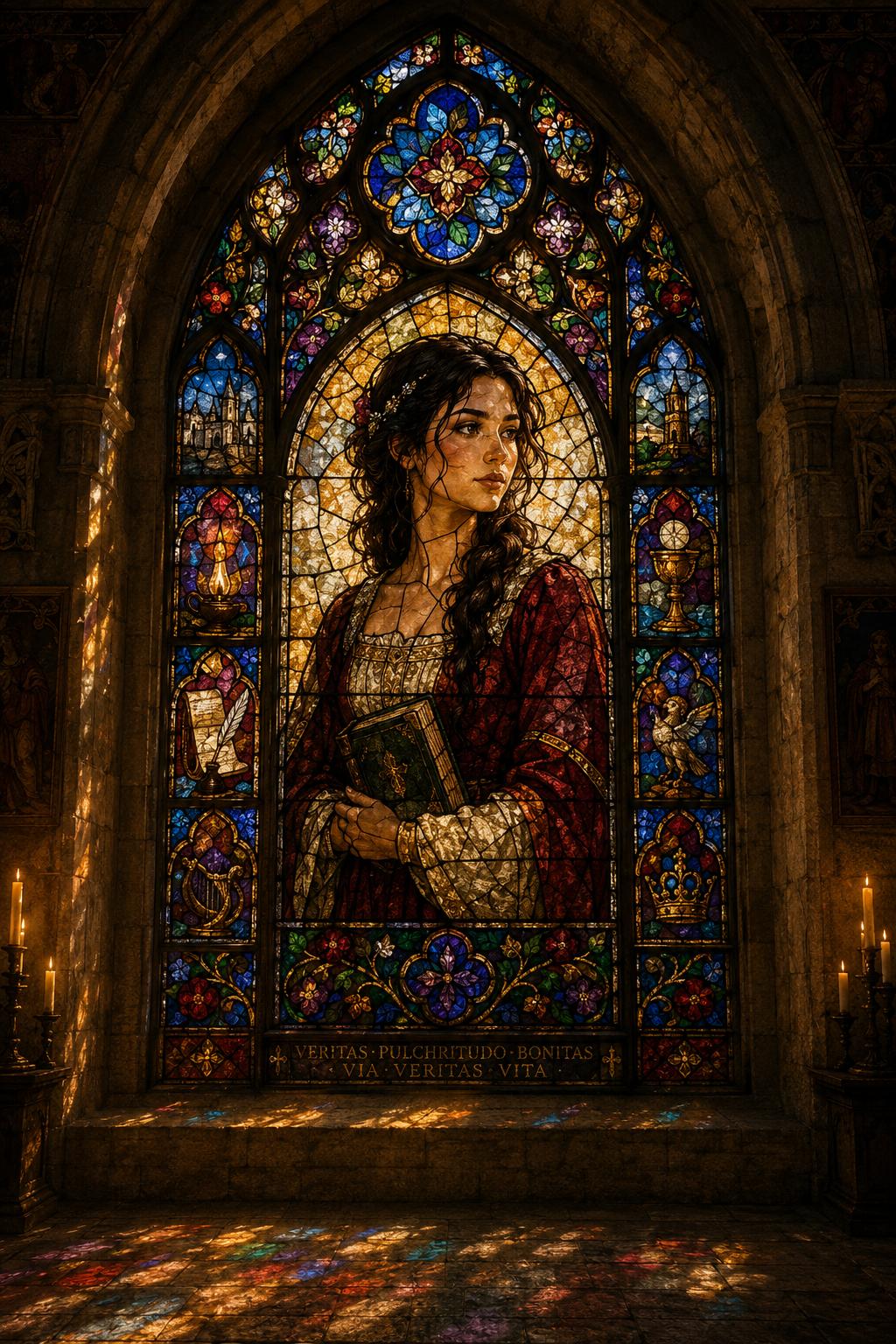 Gothic Stained Glass Cathedral Window