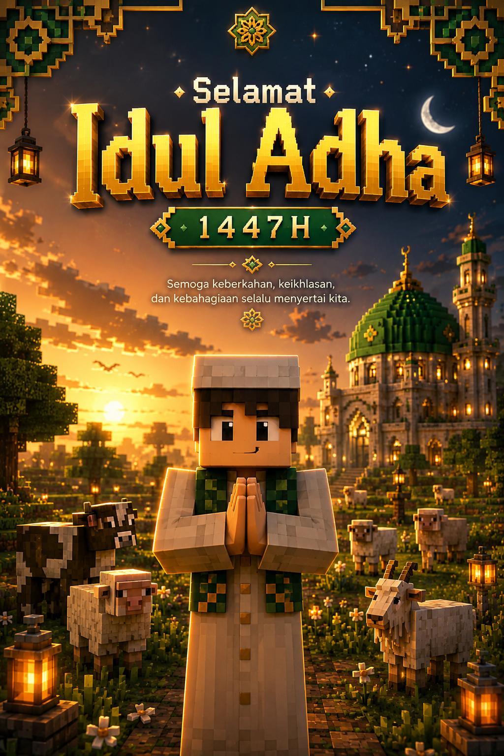Eid Adha Greeting Minecraft Style