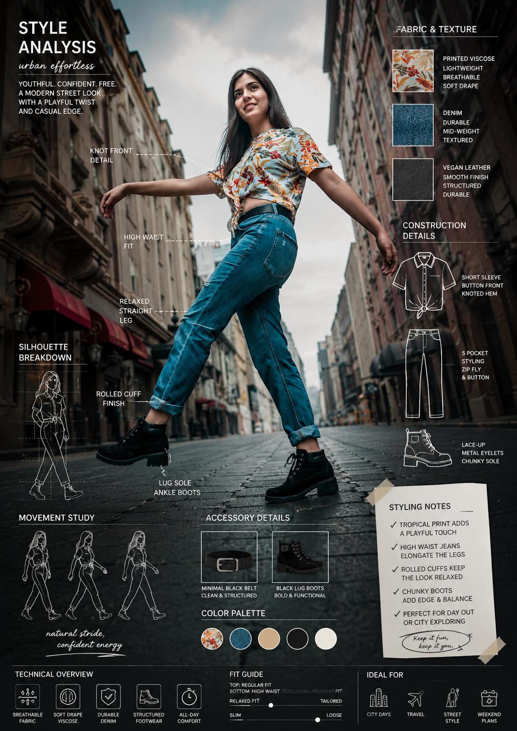 Urban Fashion Technical Editorial Concept Board Prompt